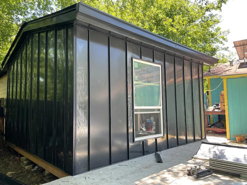 Black standing seam metal wall panels for Metal Roof Installation in Rib Mountain